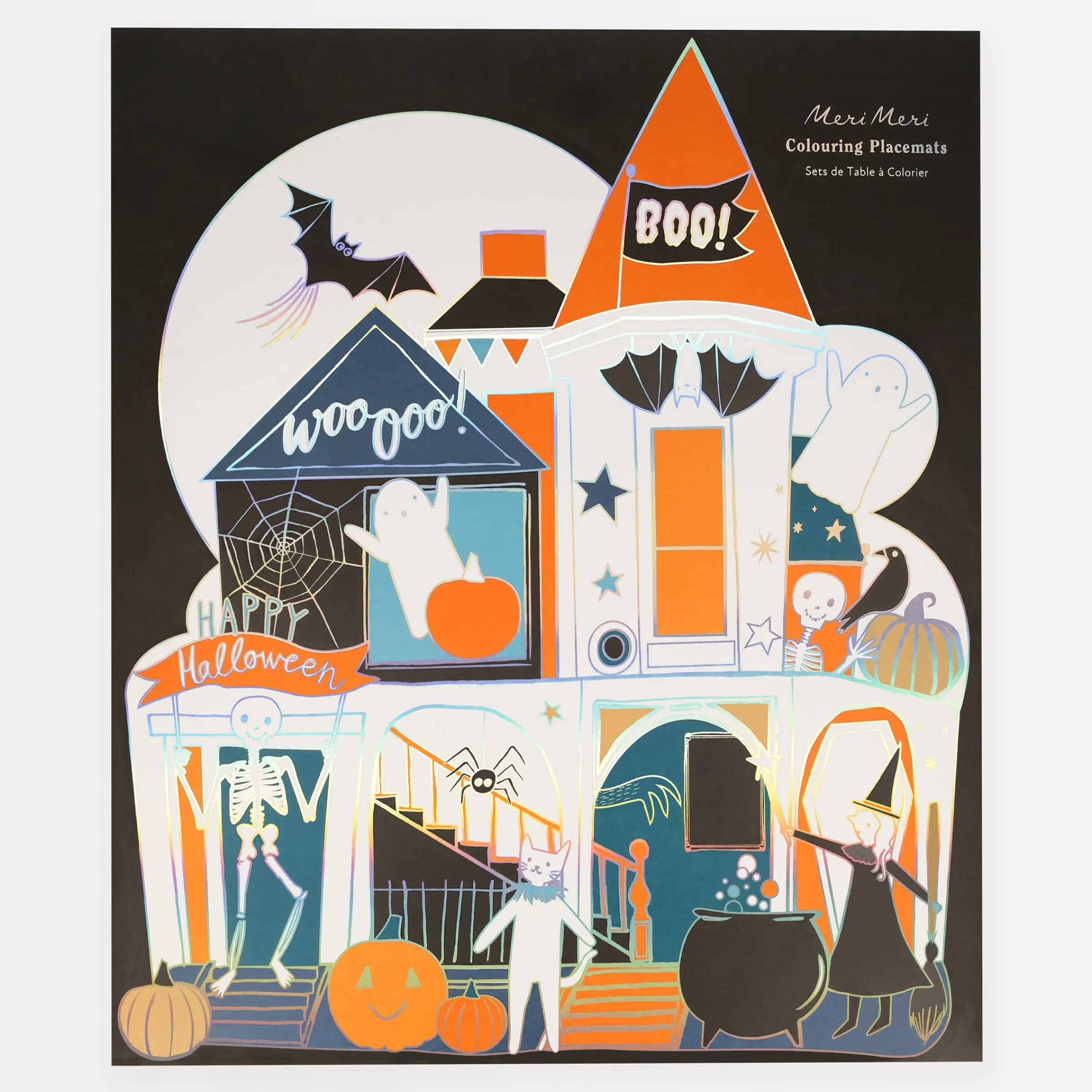 Shaped Halloween Coloring Placemats (x 8)>Meri Meri Hot