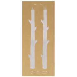 Silver Dipped Stick Candles (x 2)><noscript><img width=