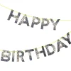 Silver Happy Birthday Garland>Meri Meri Sale