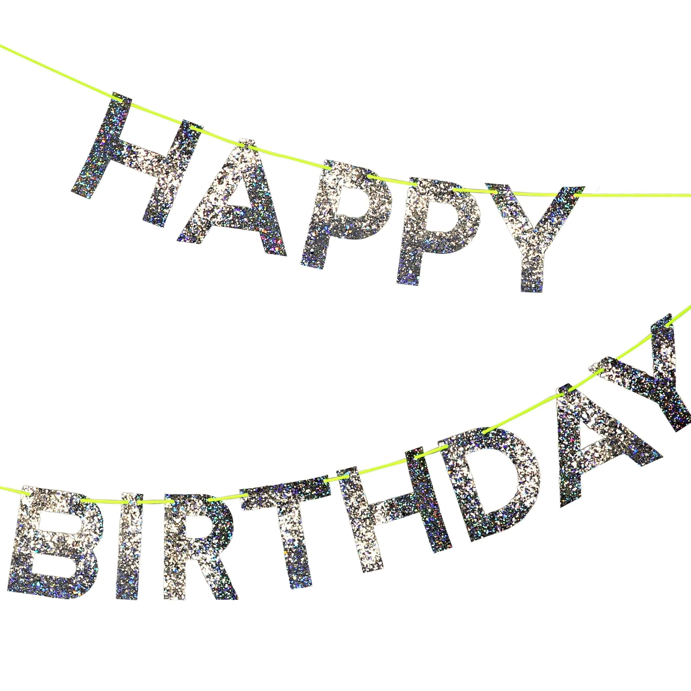 Silver Happy Birthday Garland>Meri Meri Sale