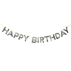 Silver Happy Birthday Garland>Meri Meri Sale