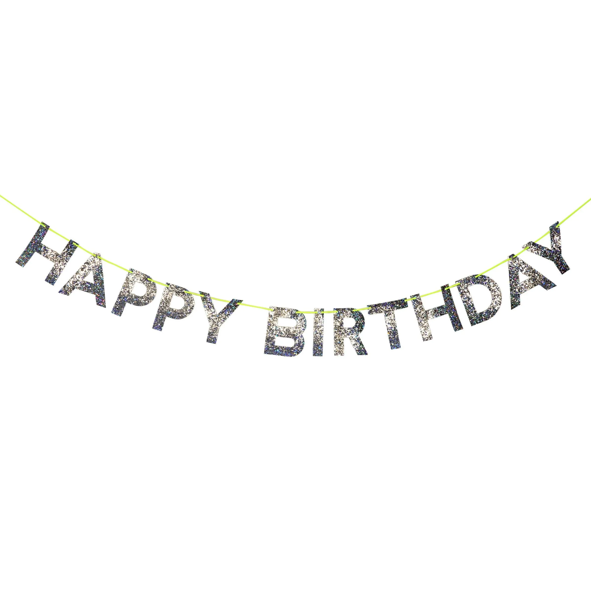 Silver Happy Birthday Garland>Meri Meri Sale