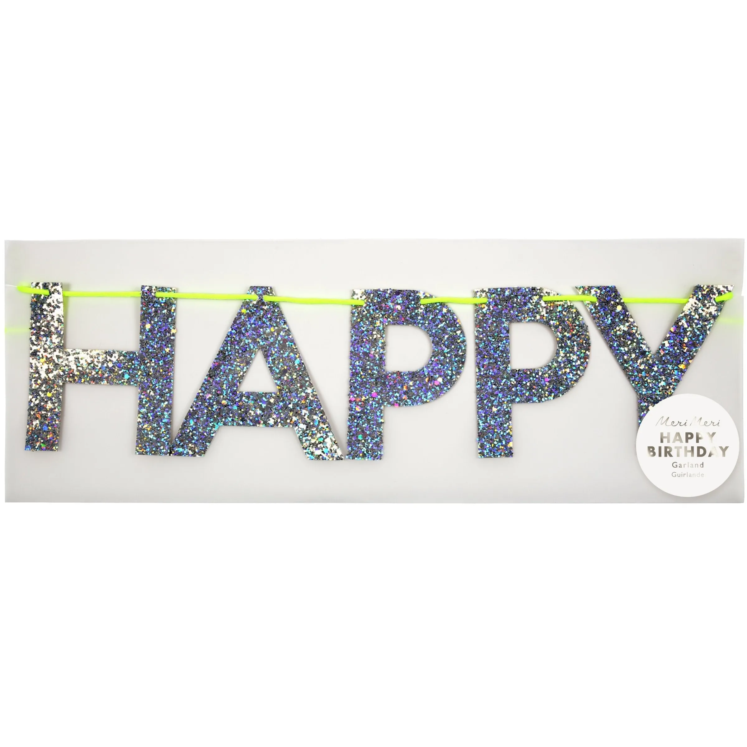 Silver Happy Birthday Garland>Meri Meri Sale