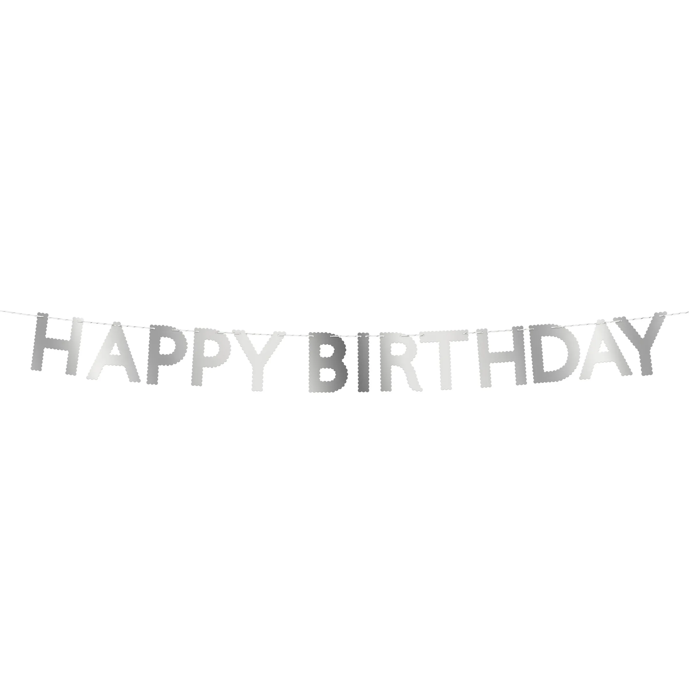 Silver Scallop Happy Birthday Garland>Meri Meri Discount