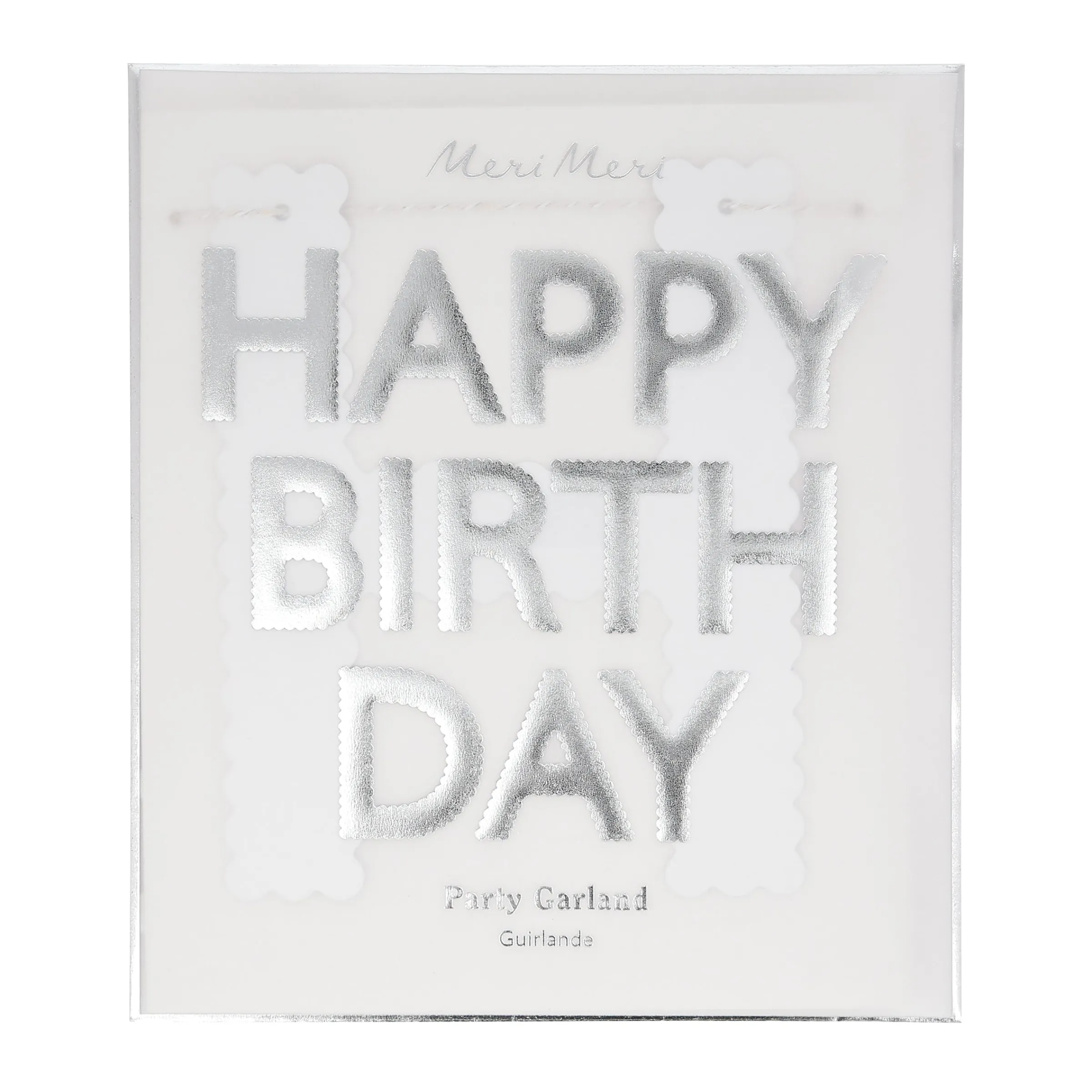 Silver Scallop Happy Birthday Garland>Meri Meri Discount