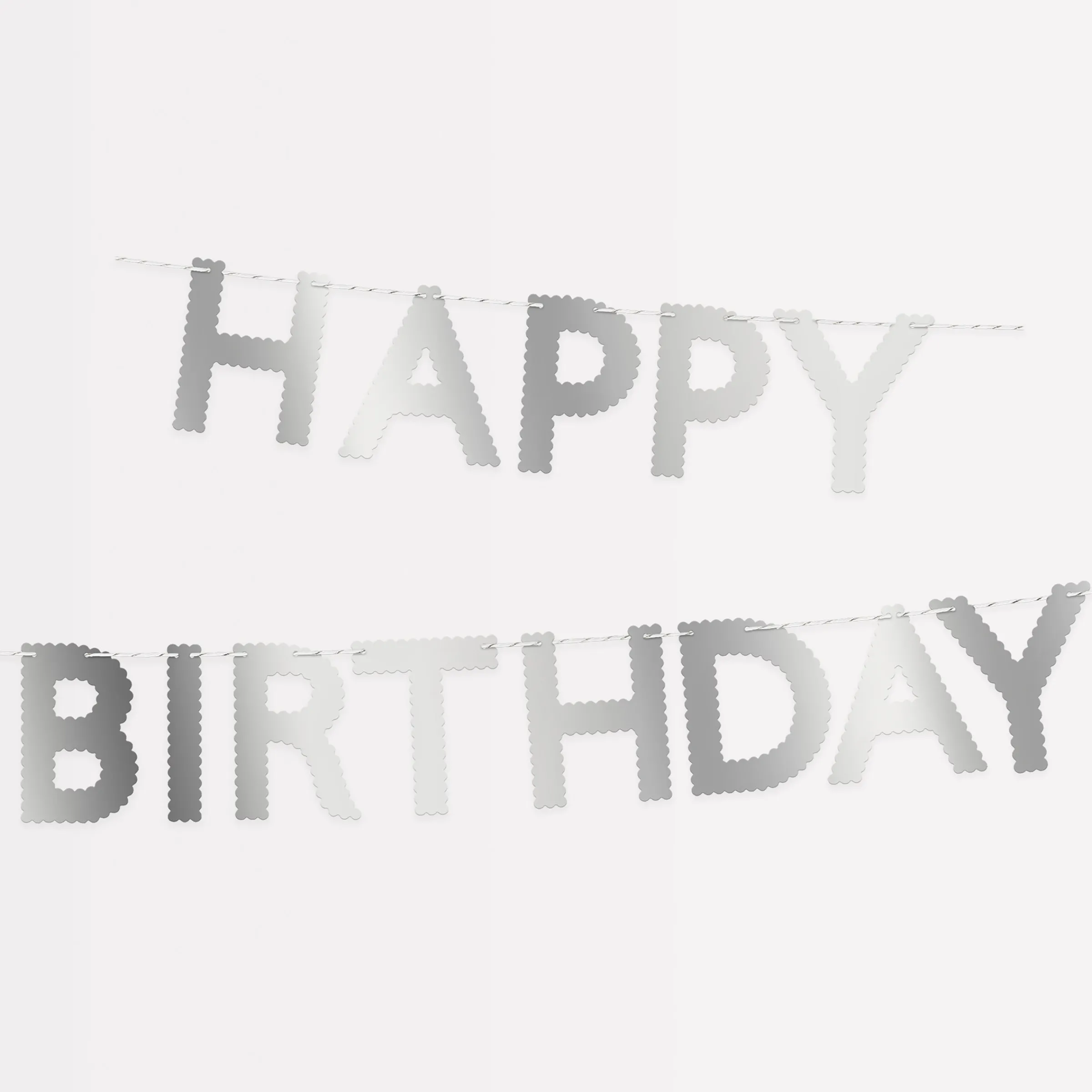 Silver Scallop Happy Birthday Garland>Meri Meri Discount