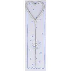 Silver Sparkler Heart Candle>Meri Meri Clearance