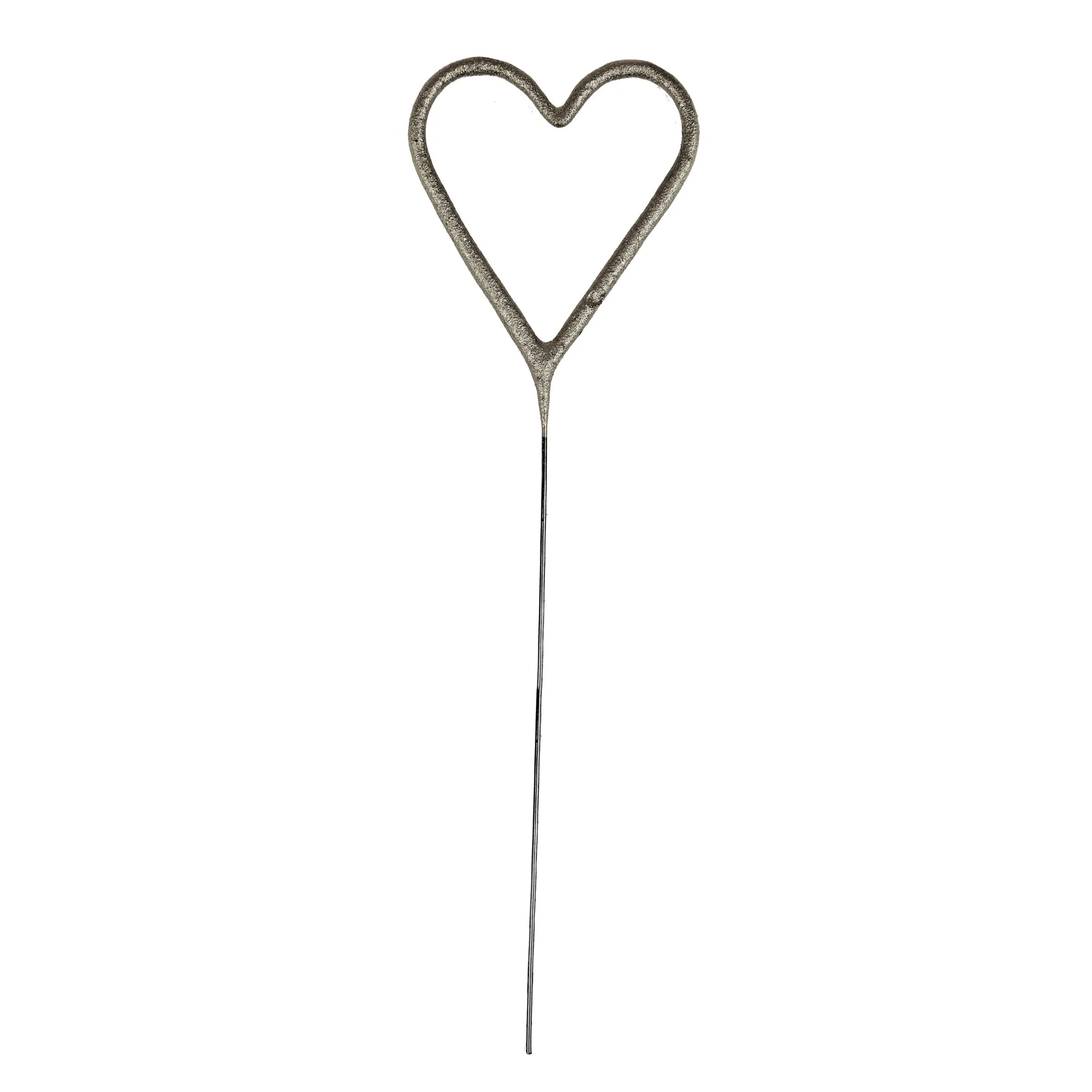 Silver Sparkler Heart Candle>Meri Meri Clearance