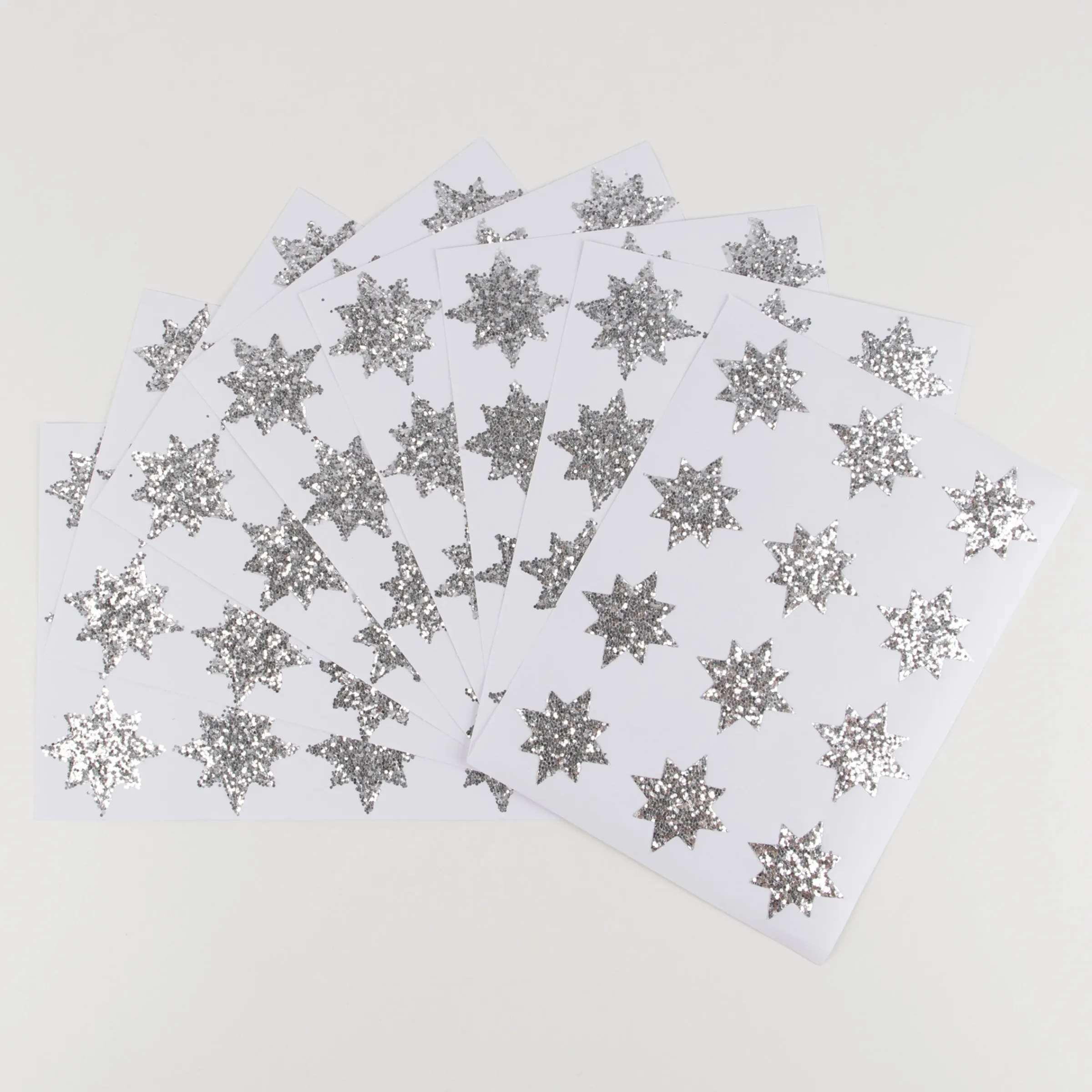 Silver Star Glitter Stickers (x 8 sheets)>Meri Meri Sale