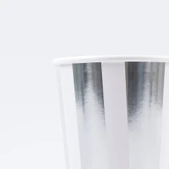 Silver Stripe Cups (x 8)>Meri Meri Best