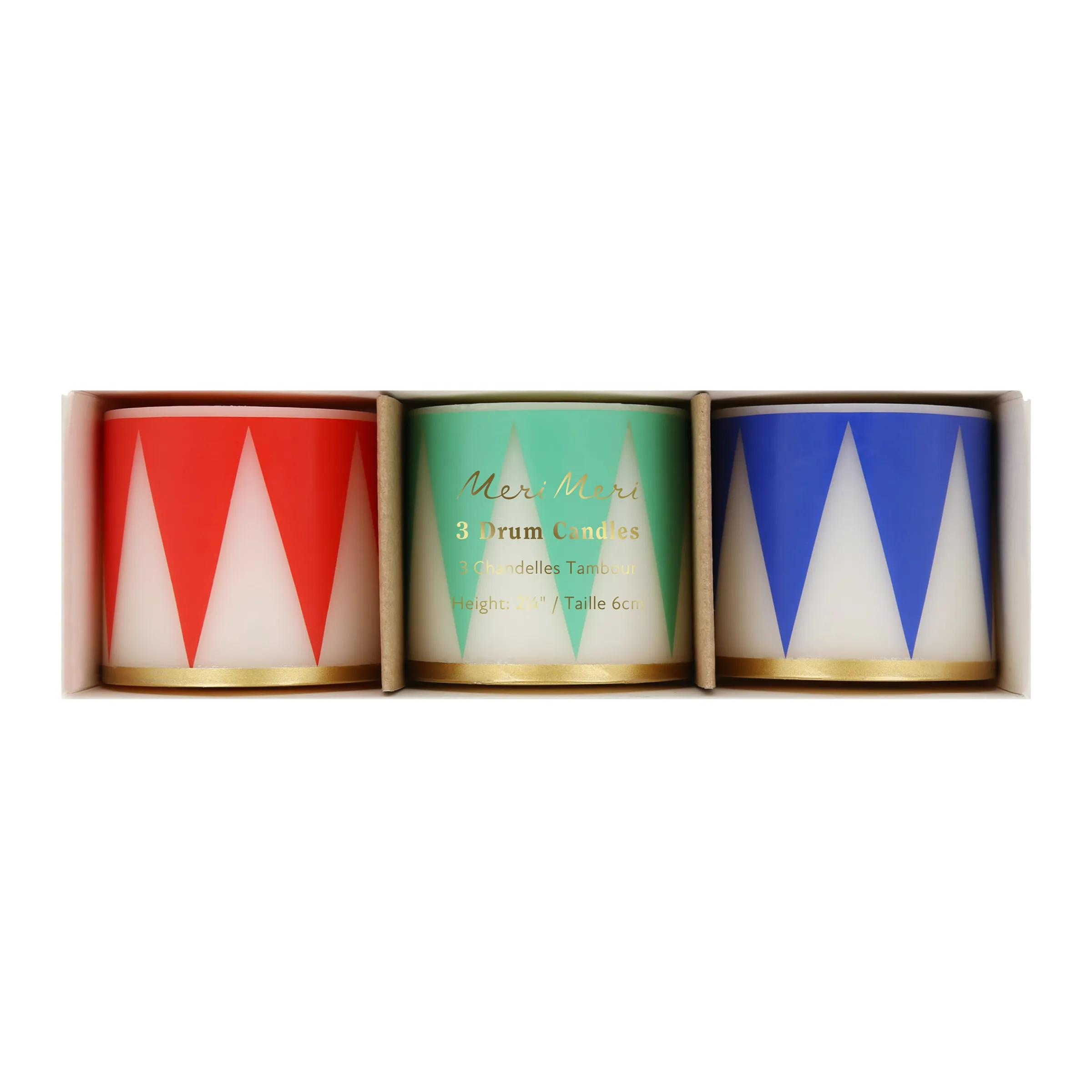 Small Drum Candles (x 3)>Meri Meri Fashion