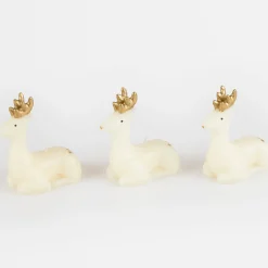 Small Ivory Reindeer Candles (x 3)><noscript><img width=