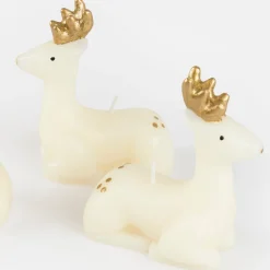 Small Ivory Reindeer Candles (x 3)><noscript><img width=