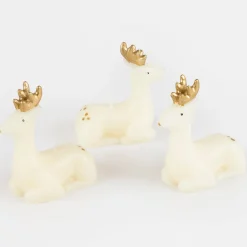 Small Ivory Reindeer Candles (x 3)><noscript><img width=