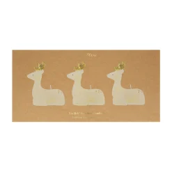 Small Ivory Reindeer Candles (x 3)><noscript><img width=