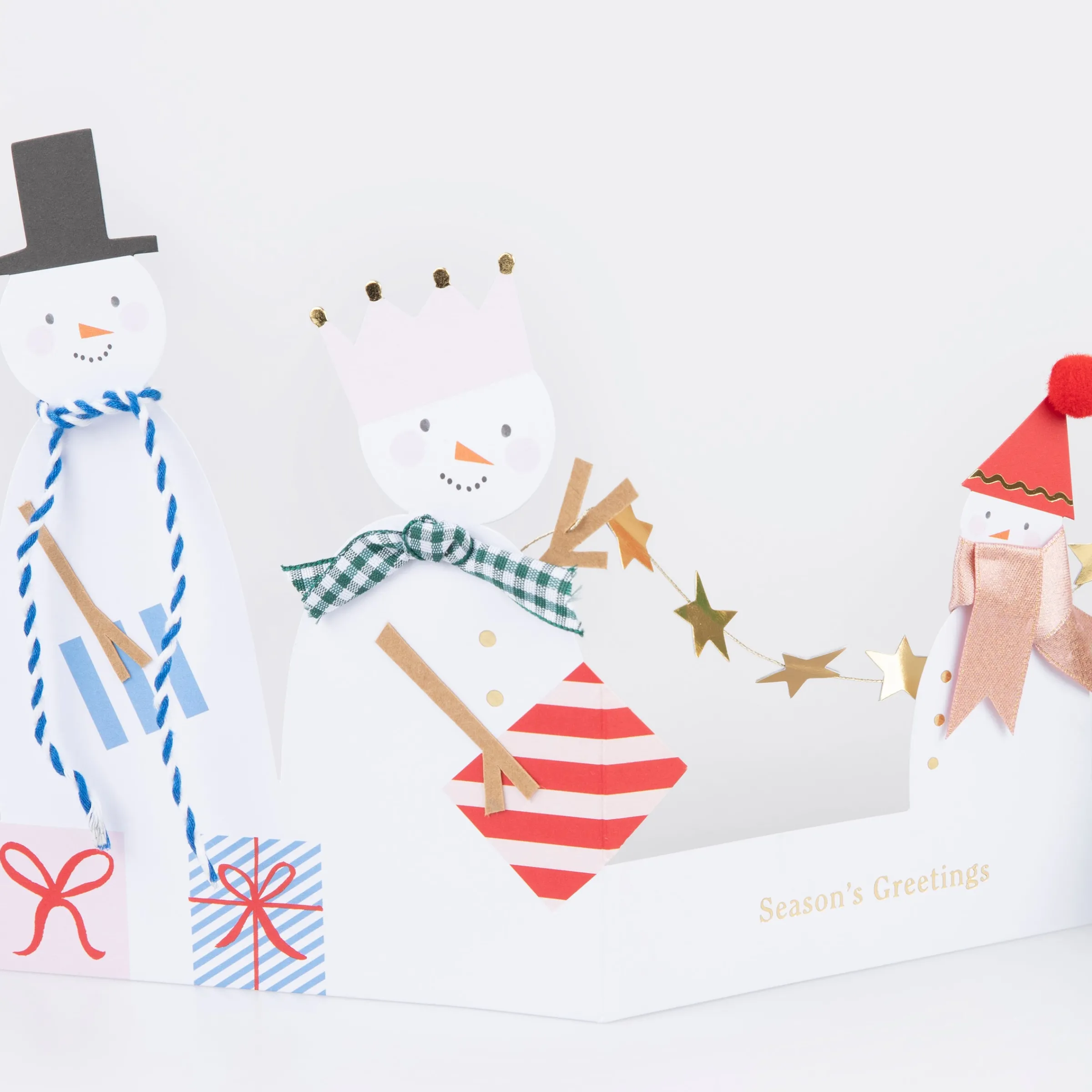 Snowman Family Concertina Christmas Card>Meri Meri Best