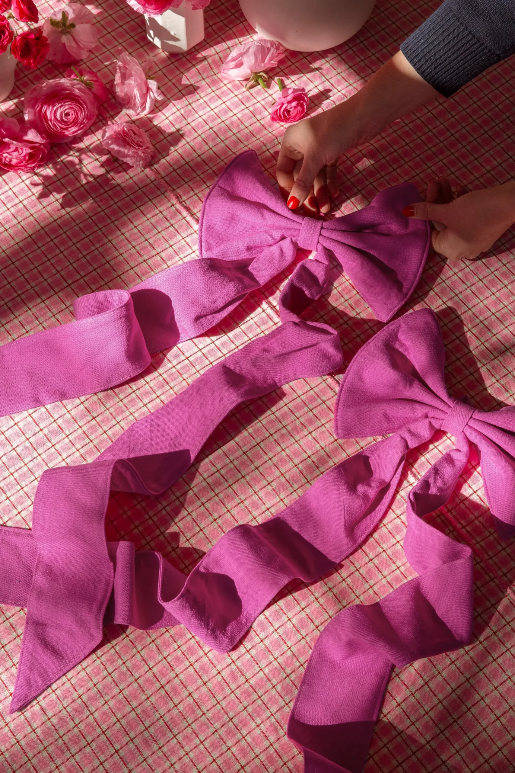 Solid Violet Fabric Bow>Meri Meri Hot