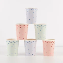 Star Pattern Cups (x 8)>Meri Meri Hot