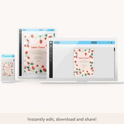 Strawberries Download & Print Invitation>Meri Meri Hot