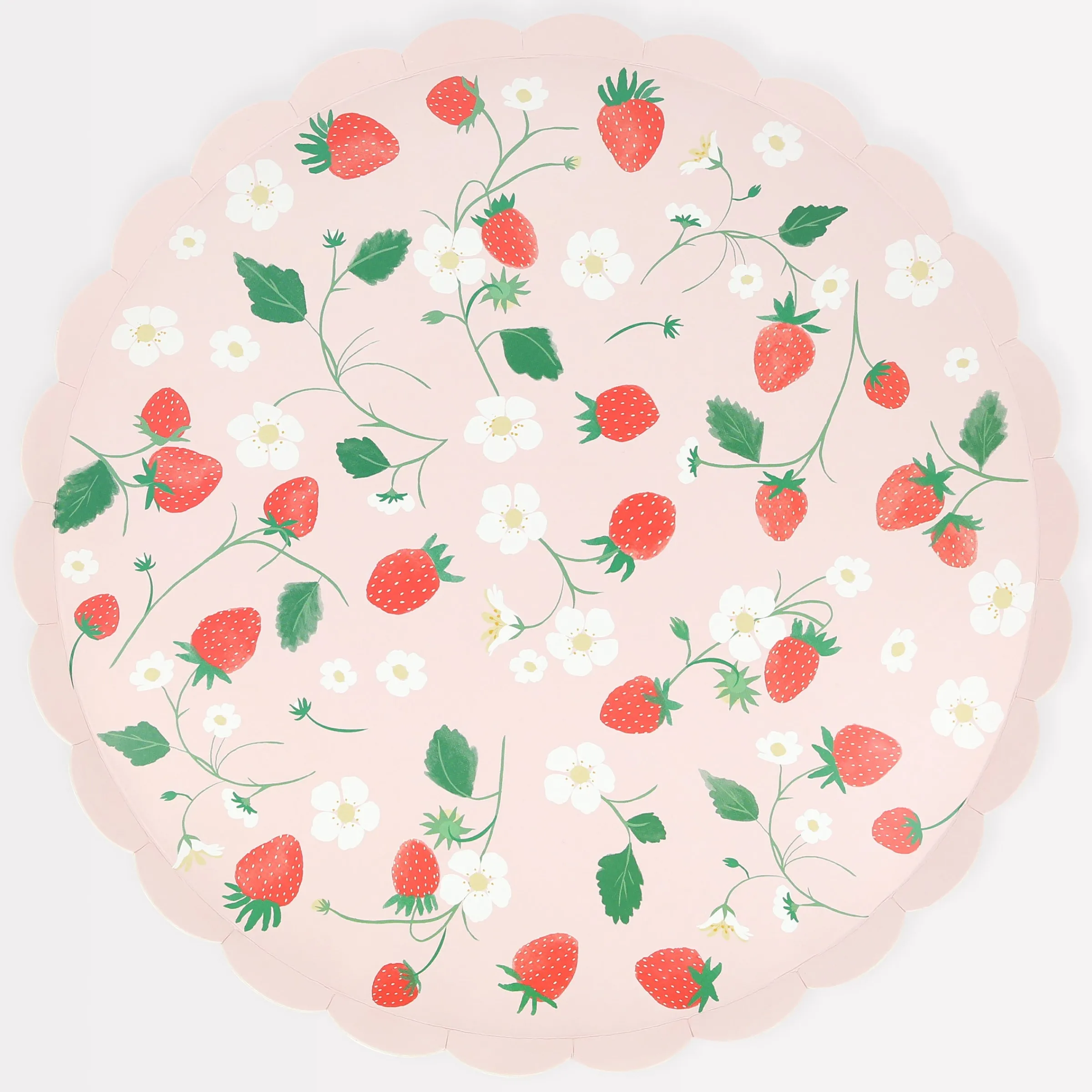 Strawberry Pattern Dinner Plates (x 8)>Meri Meri Sale