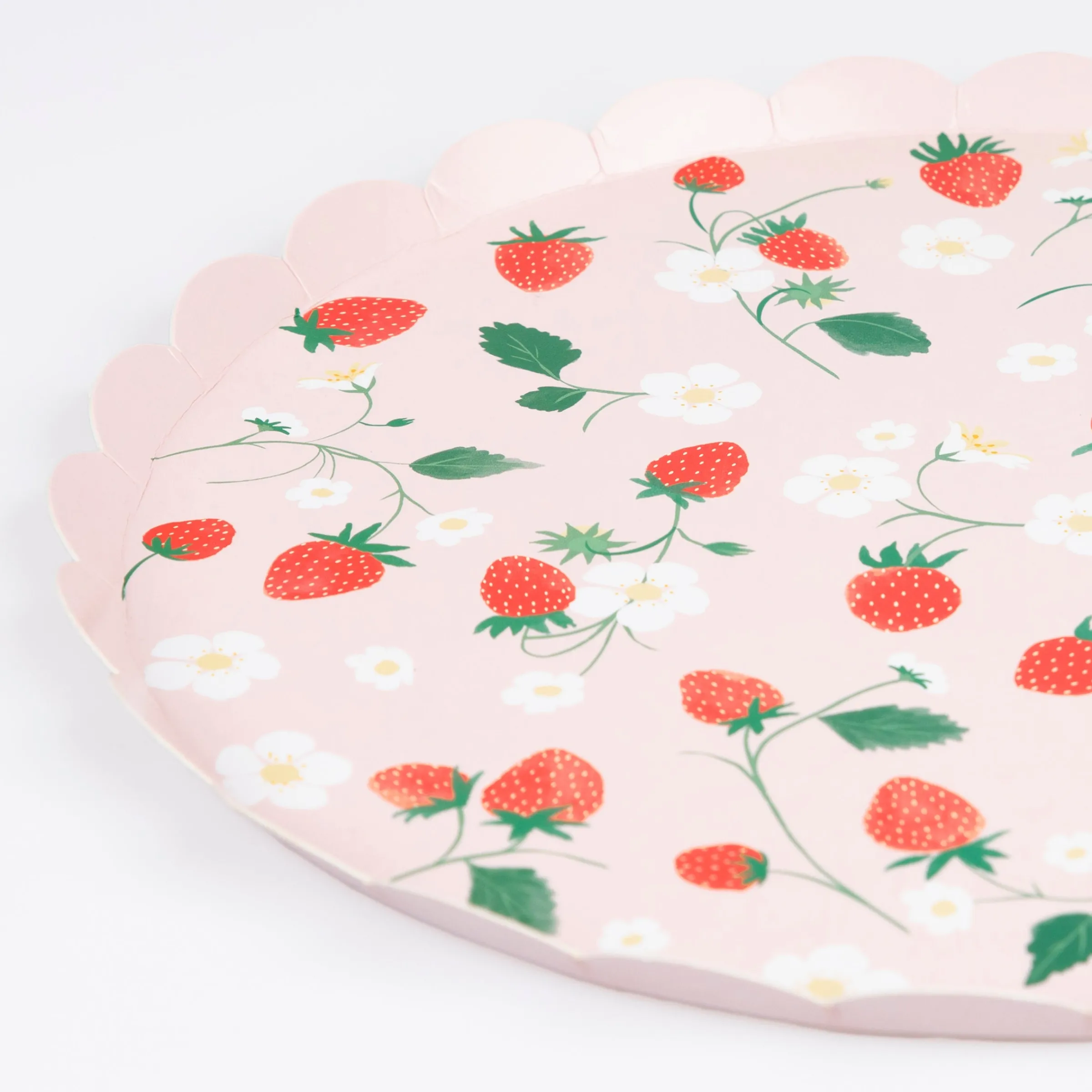 Strawberry Pattern Dinner Plates (x 8)>Meri Meri Sale