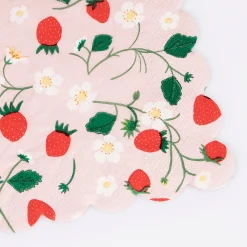 Strawberry Pattern Large Napkins (x 16)>Meri Meri Fashion