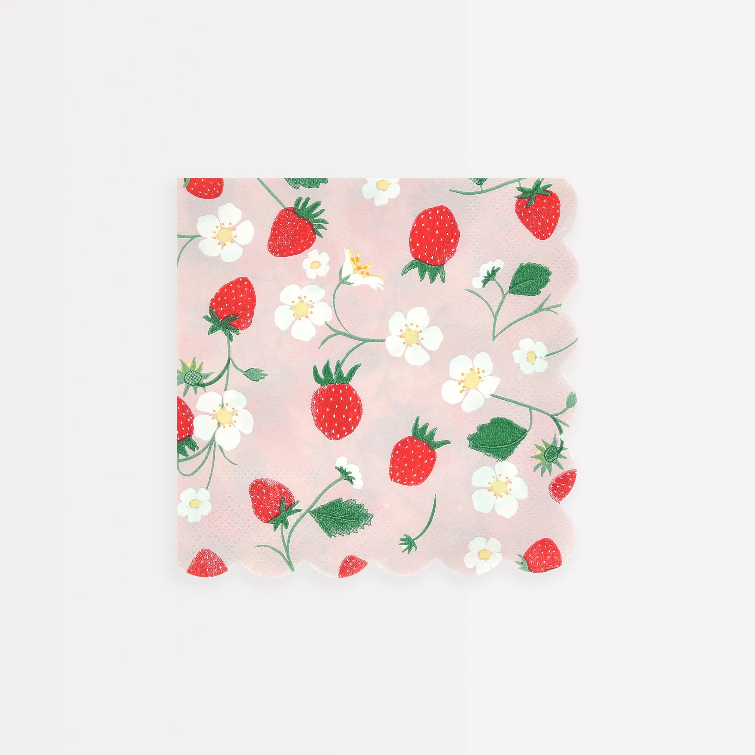 Strawberry Pattern Small Napkins (x 16)>Meri Meri Fashion