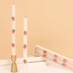 Strawberry Table Candles (x 2)>Meri Meri Sale