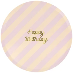 Stripe Happy Birthday Dinner Plates (x 8)><noscript><img width=