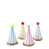 Stripe Pompom Mini Party Hats (x 8)>Meri Meri Discount