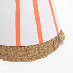 Stripe Pompom Party Hats (x 8)>Meri Meri New