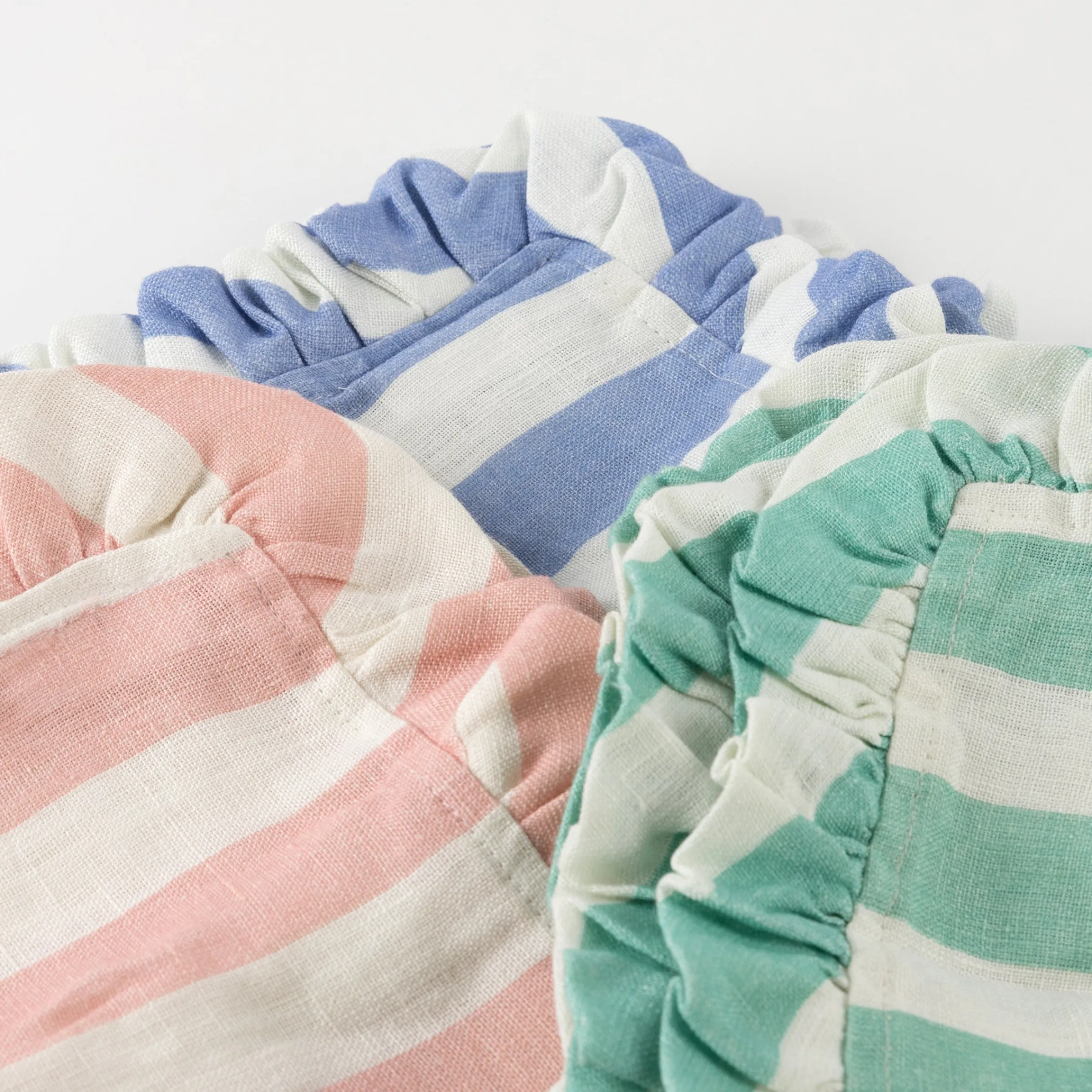 Stripe Ruffle Fabric Napkins (x 4)>Meri Meri Clearance