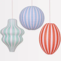 Stripy Lanterns (x 3)>Meri Meri Fashion