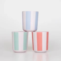Stripy Reusable Bamboo Cups (x 6)>Meri Meri Sale