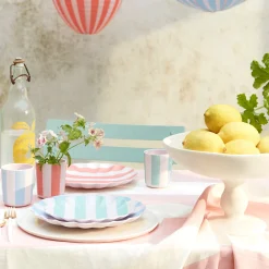 Stripy Reusable Bamboo Large Plates (x 6)>Meri Meri Hot