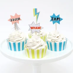 Superhero Cupcake Kit (x 24 toppers)>Meri Meri Online