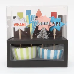 Superhero Cupcake Kit (x 24 toppers)>Meri Meri Online