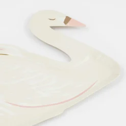 Swan Shaped Plates (x 8)>Meri Meri Hot