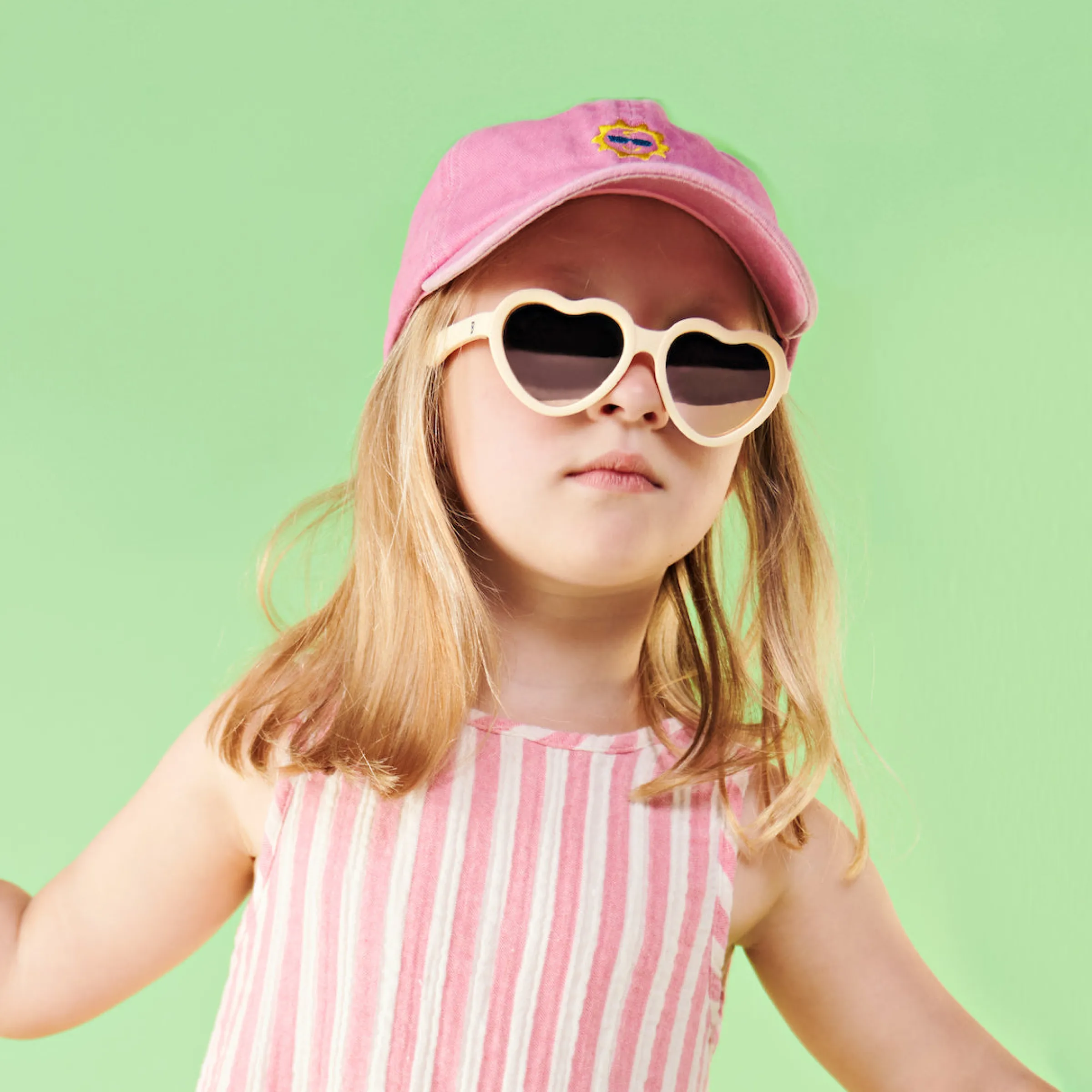 Sweet Cream Heart Mirrored Lense Sunglasses>Meri Meri Outlet