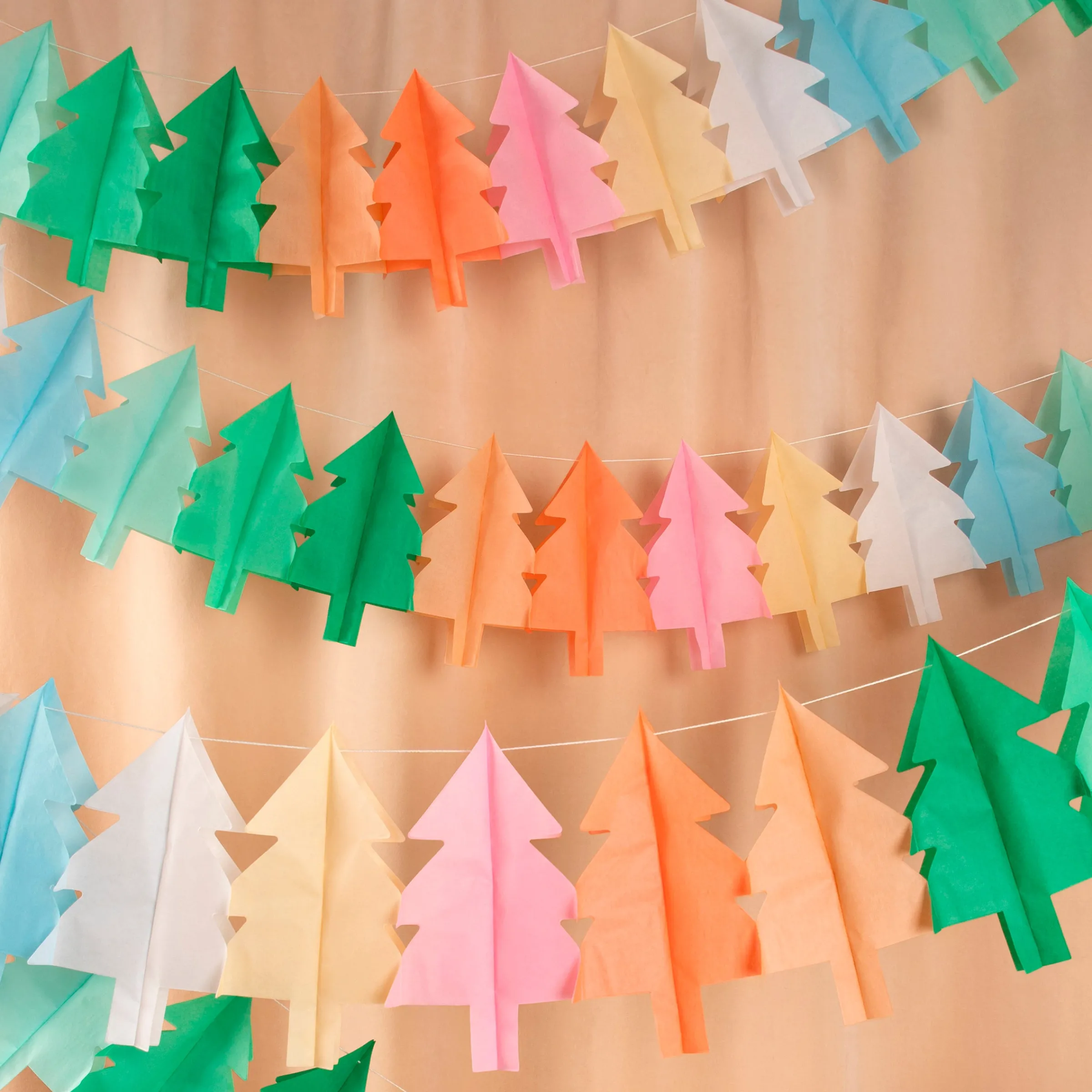 Tissue Paper Christmas Tree Garland Set>Meri Meri Clearance