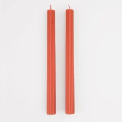Tomato Red Table Candles (x 2)><noscript><img width=