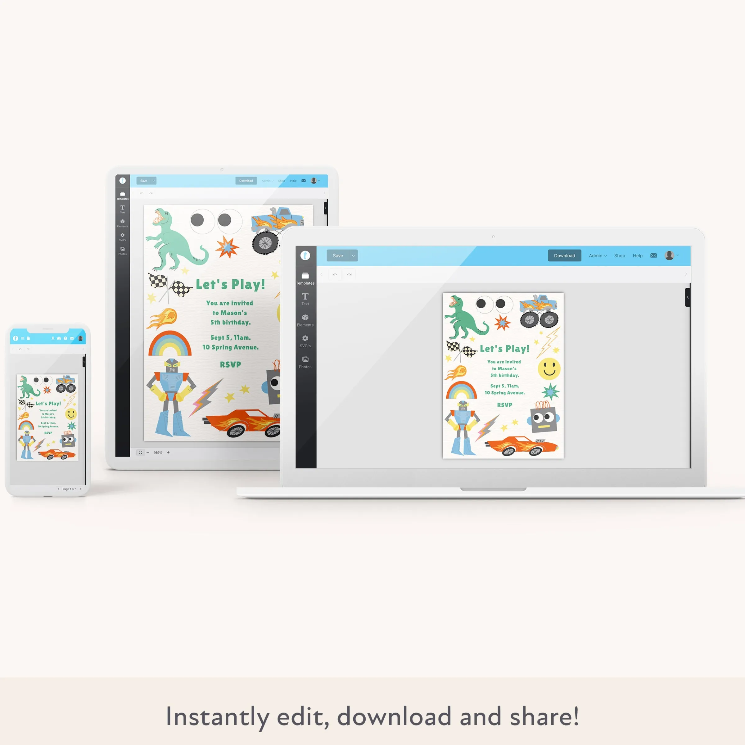 Toybox Download & Print Invitation>Meri Meri Clearance