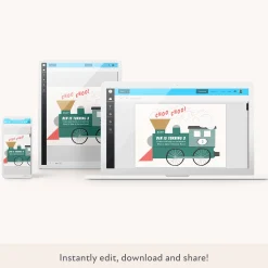 Train Download & Print Invitation>Meri Meri Hot