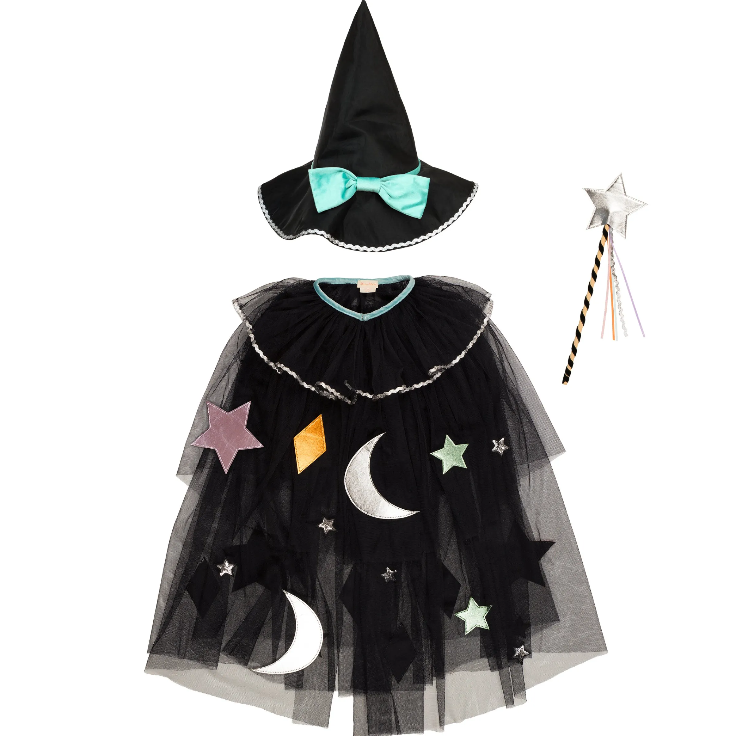 Tulle Appliqué Witch Cape, Hat & Wand>Meri Meri Online