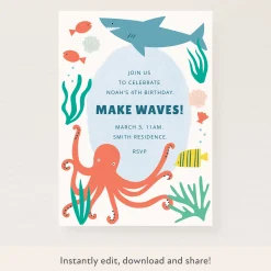 Under The Sea Download & Print Invitation>Meri Meri Best