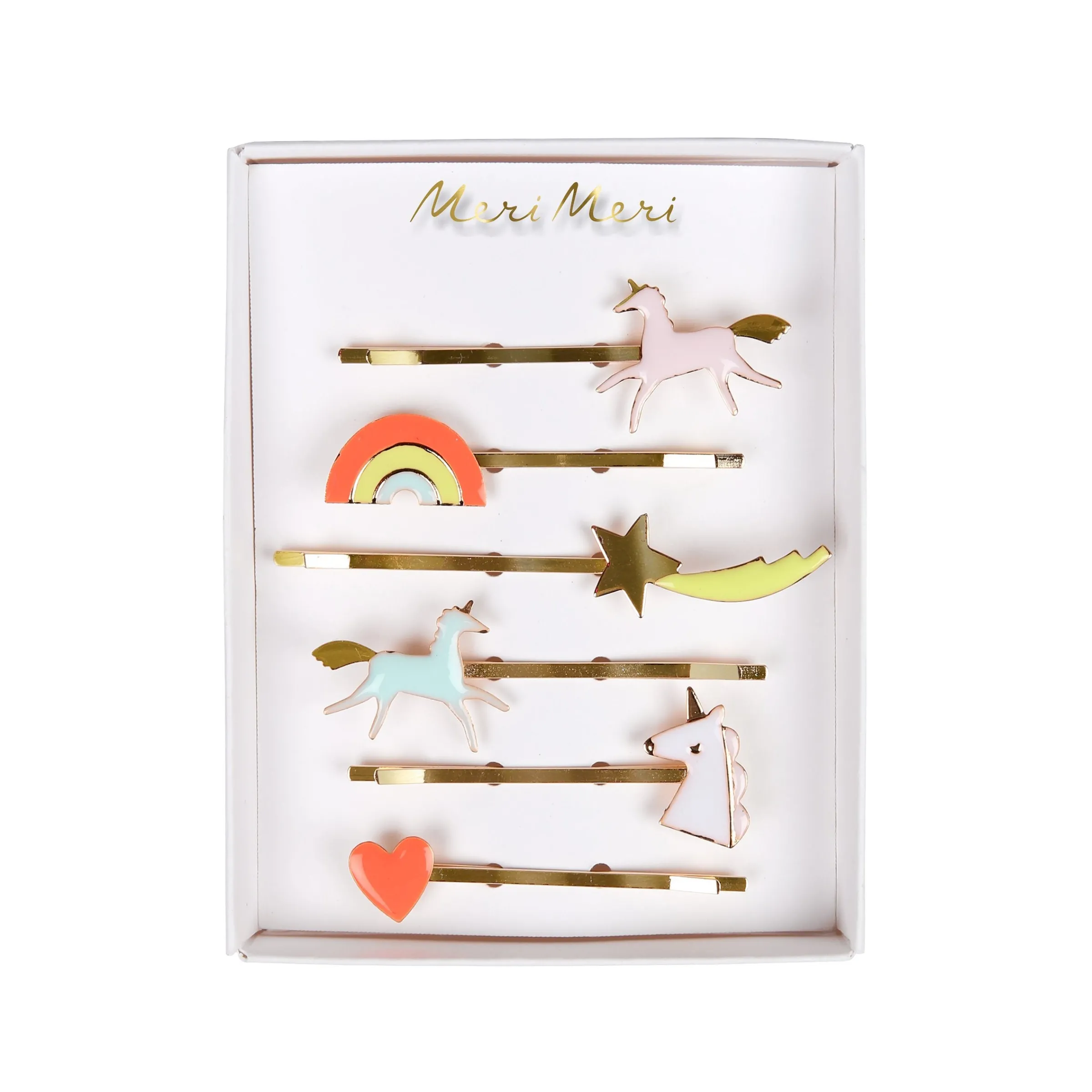 Unicorn Enamel Hair Slides (x 6)>Meri Meri Best
