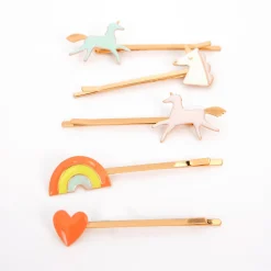 Unicorn Enamel Hair Slides (x 6)>Meri Meri Best