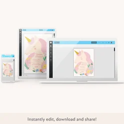 Unicorns Download & Print Invitation>Meri Meri Sale