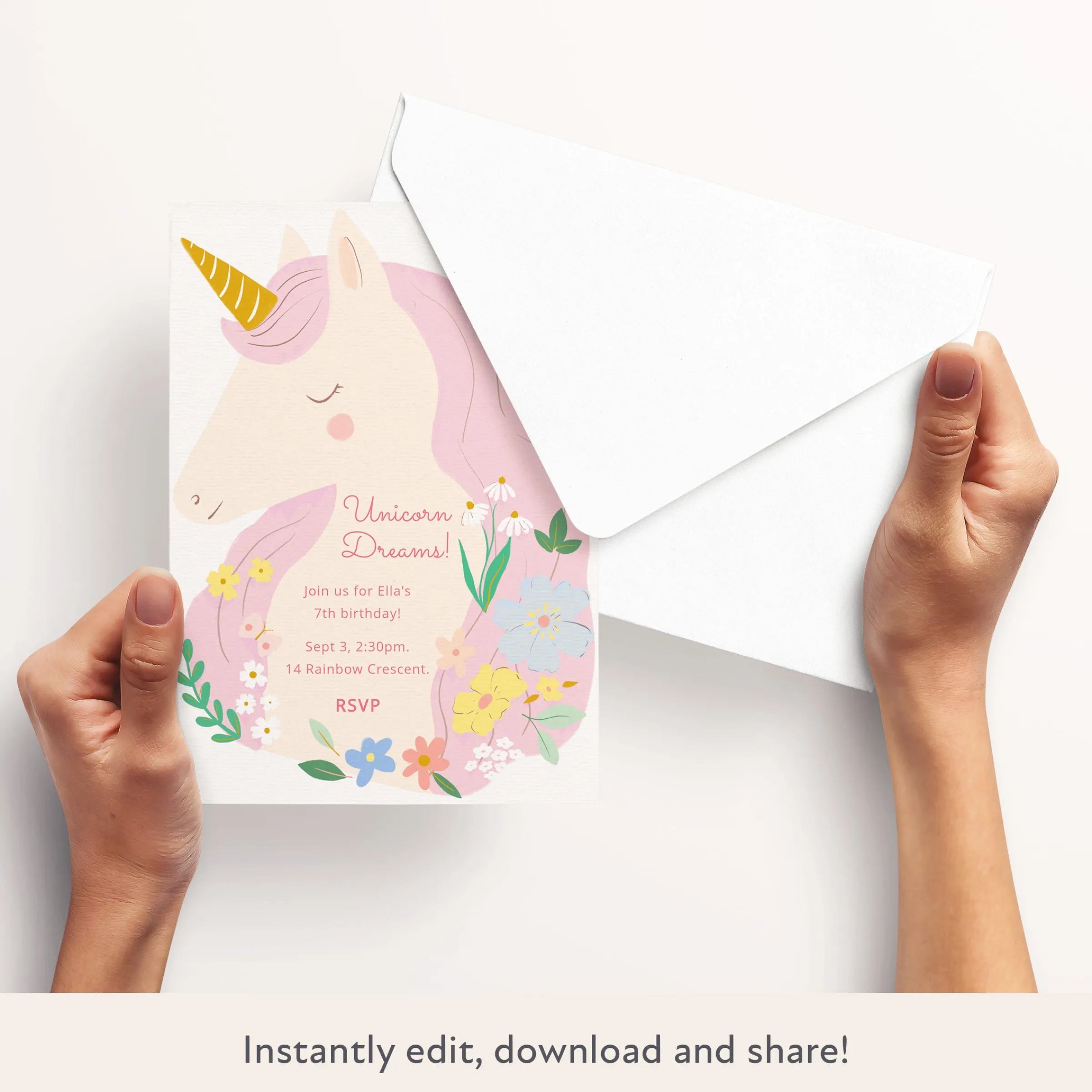 Unicorns Download & Print Invitation>Meri Meri Sale
