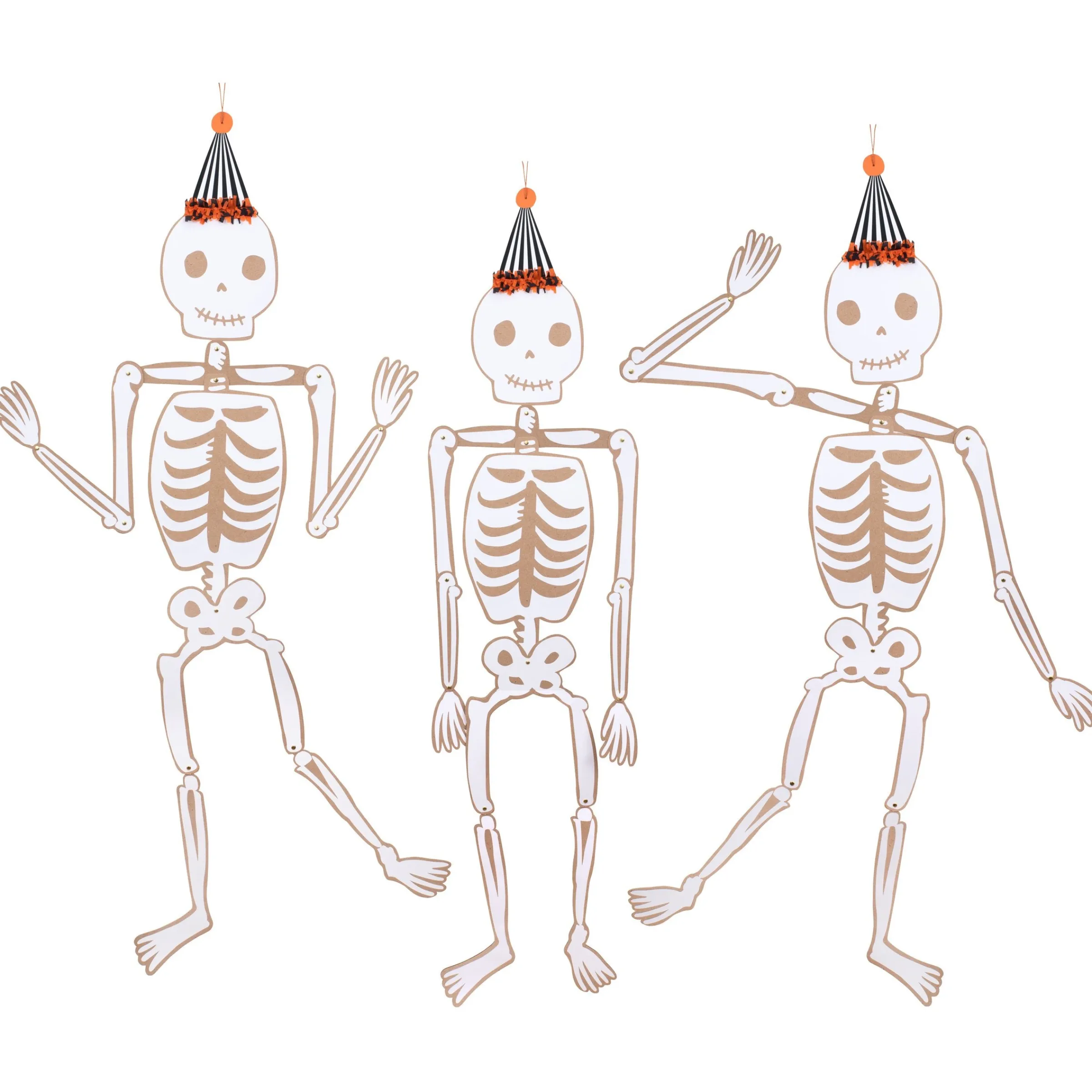 Vintage Giant Halloween Jointed Skeletons (x 3)>Meri Meri Online
